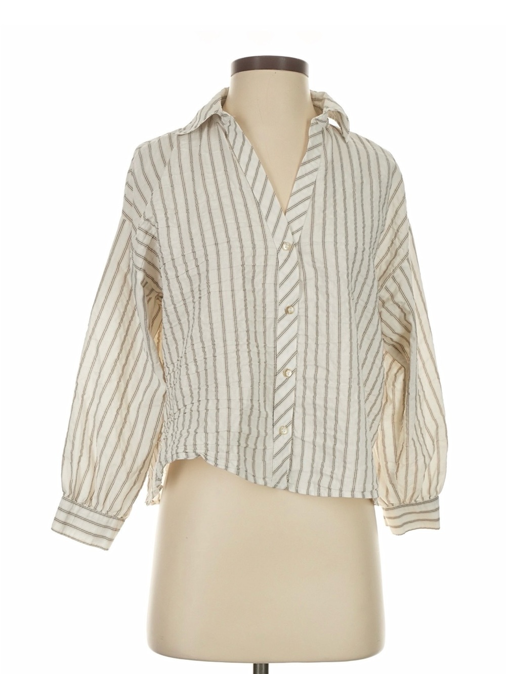 Zara Striped Button-Front Women's Blouse